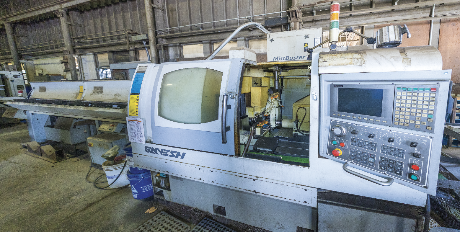 The Ganesh Cyclone CS 7-axis CNC lathe with a sub-spindle was one of the first three machines Chris purchased back in 2008.